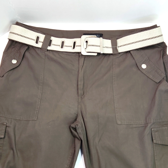 NWOT Original NM Belted Clam Digger Capri-to-Long Cargo Pants Brown Khaki (16) - Picture 3 of 13